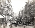Fleet Street London Horse Drawn Traffic Carriages Pubs Vtg. Photo 19thC.