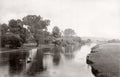 Whitchurch UK River Scene Bridge Boating Fishing Rowboat Vtg. Photo 19thC.
