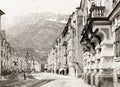 Innsbruck Switzerland Street Scene Alps Mountains Cityscape Vtg. Photo 19thC.