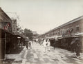 Asakusa Tokyo Row Shops Nakamise-dori Street Scene Pilgrims Vtg. Photo 19thC.