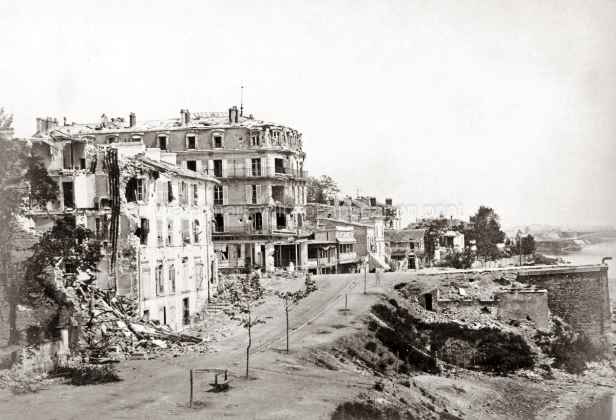 Strasbourg Ruins Franco Prussian War Damaged Buildings Vtg. Photo 19thC.