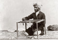 India Man Working With Cloth Weaver Artisan Turban Loom Vtg. Photo 19thC.