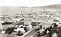 Astoria Oregon Waterfront Harbor Sailing Ships Docks Townscape Vtg. Photo 19thC.