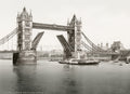 London Tower Bridge River Thames Bascules Open Steamer Vtg. Photo 19thC.