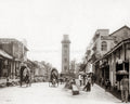 Colombo Ceylon Street Scene Clock Tower Bullock Carts Colonial Vtg. Photo 19thC.