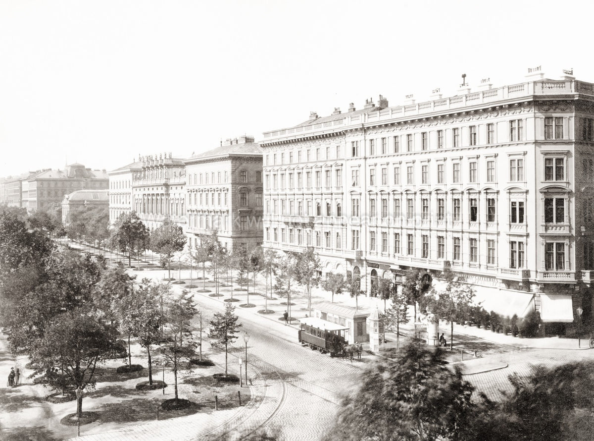Parkring Vienna Austria Cityscape Boulevard Architecture Tram Vtg. Photo 19thC.