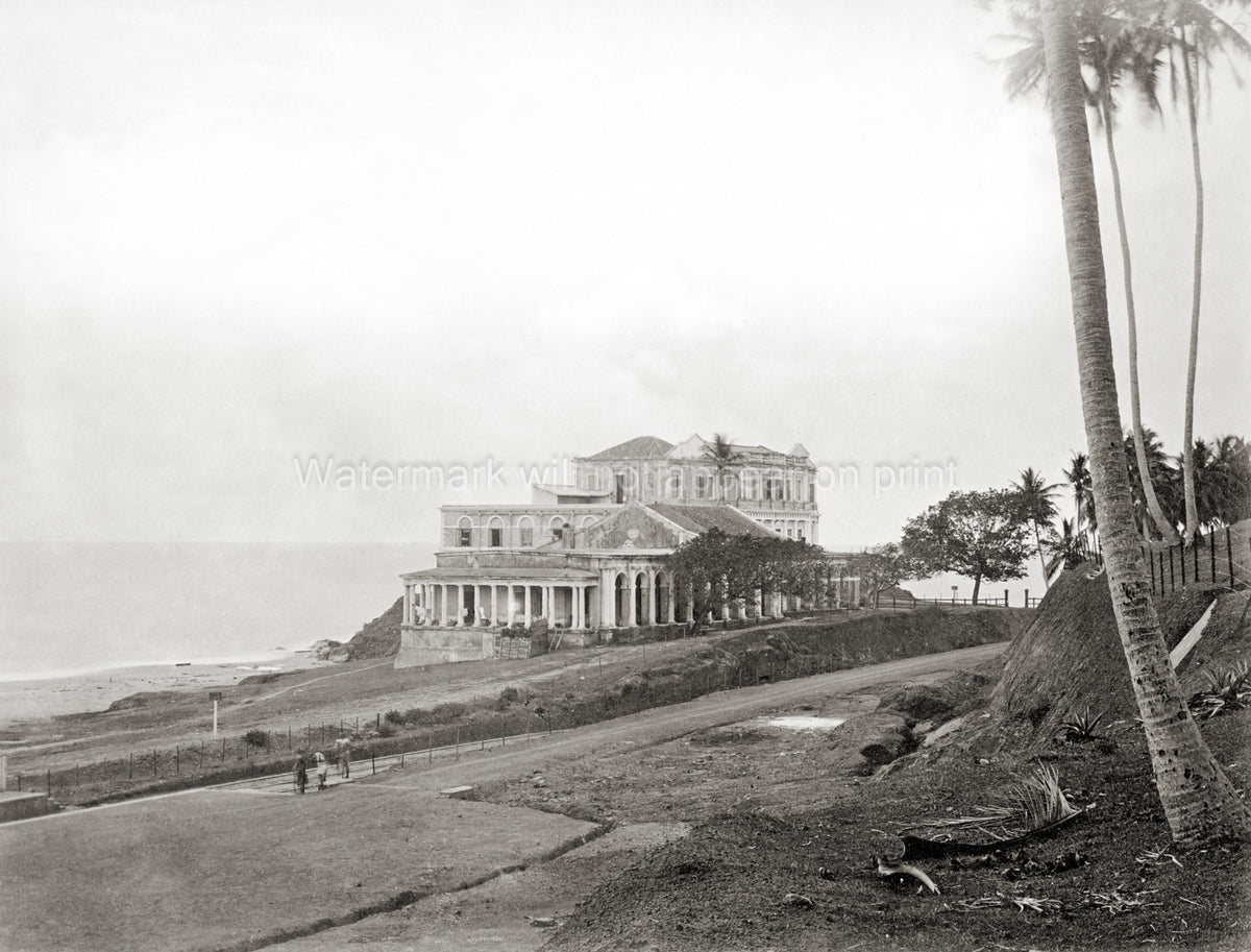 Mount Lavinia Hotel Sri Lanka Coastal View Colonial Vtg. Photo 19thC.