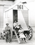 Ostend Belgium WW1 Refugee Family Living Bathing Machine Hut Vtg. Photo