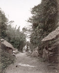 Kanazawa Japan Roadway Rural Village Scene Thatched Roof Vtg. Photo 19thC.