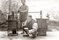 China Chinese Street Vendor Food Stall Men Eating Chopsticks Vtg. Photo 19thC.