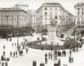 Genoa Italy Piazza Corvetto Equestrian Statue Street Scene Vtg. Photo 19thC.