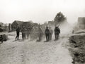 Siberian Infantry Soldiers Marching Rifles Dusty Road Vtg. Photo WW1