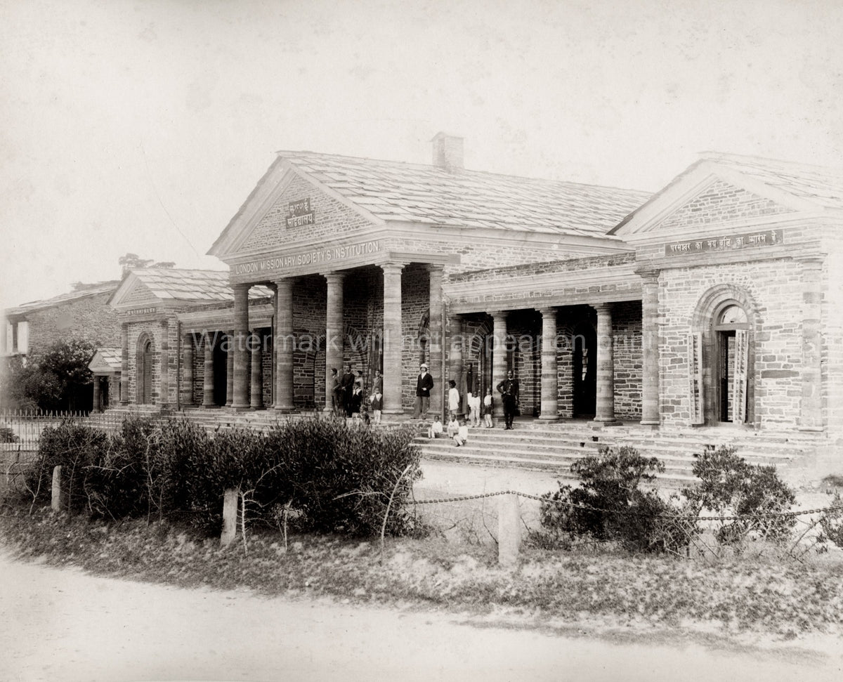 Almora India London Missionary Society Institution Colonial Vtg. Photo 19thC.
