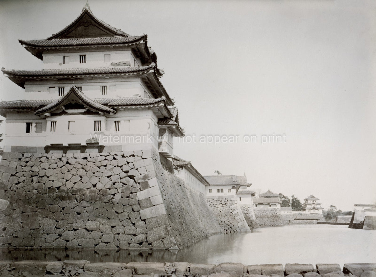 Nagoya Castle Japan Fortress Keep Moat Architecture Vtg. Photo 20thC.