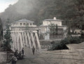 Yumoto Fukuzumi Bridge River Landscape People Architecture Vtg. Photo 19thC.