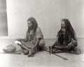 India Fakirs Holy Men Ascetics Reading Prayer Beads Vtg. Photo 19thC.