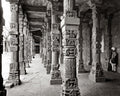 Delhi India Kutub Minar Colonnade Carved Pillars Architecture Vtg. Photo 19thC.