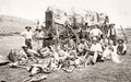 South Africa Big Game Hunters Trophies Guns Wagon Skulls Vtg. Photo 19thC.