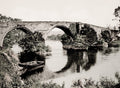Stirling Old Bridge River Forth Scotland Stone Arches Boat Vtg. Photo 19thC.