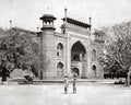Gateway Taj Mahal Agra India Mughal Architecture Men Turbans Vtg. Photo 19thC.
