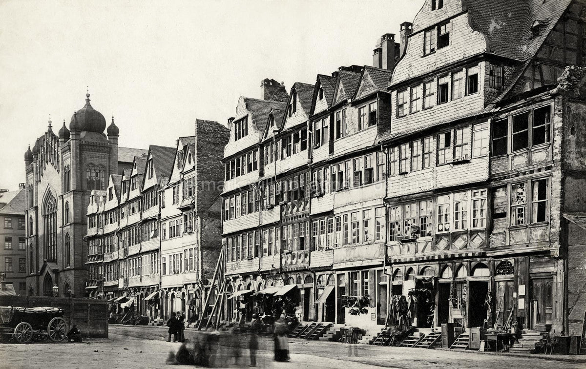 Frankfurt Jewish Quarter Germany Synagogue Architecture Vtg. Photo 19thC.