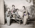 Young Japanese Women Kimono Traditional Dress Tea Ceremony Vtg. Photo 19thC.