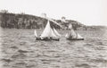 Rumelihisar Rumelian Castle Bosphorous Turkey Sailboats Vtg. Photo 19thC.