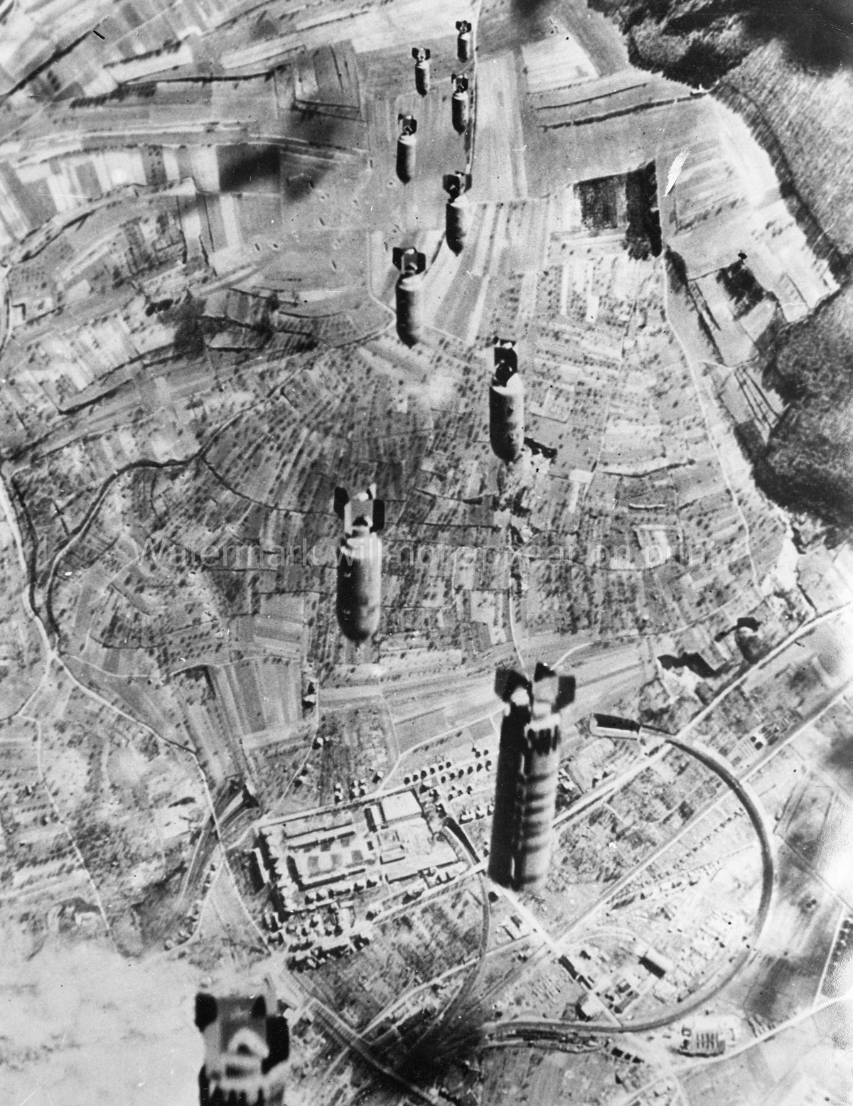WWII 8th Airforce Heavy Bombers Aerial Bombing Raid Vtg. Photo WW2