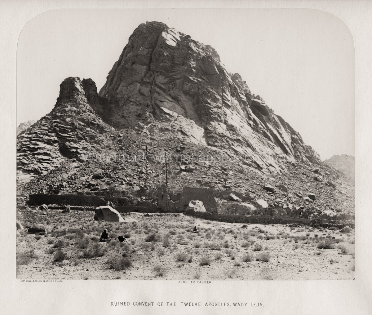 Egypt Wady Leja Convent 12 Apostles Ruined Monastery Desert Vtg. Photo 19thC.