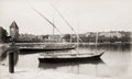 Ouchy Lausanne Switzerland Lake Geneva Harbor Boats Clock Vtg. Photo 19thC.