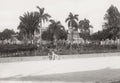 Matanzas Cuba Plaza Palm Trees Park Cityscape People Vtg. Photo 19thC.