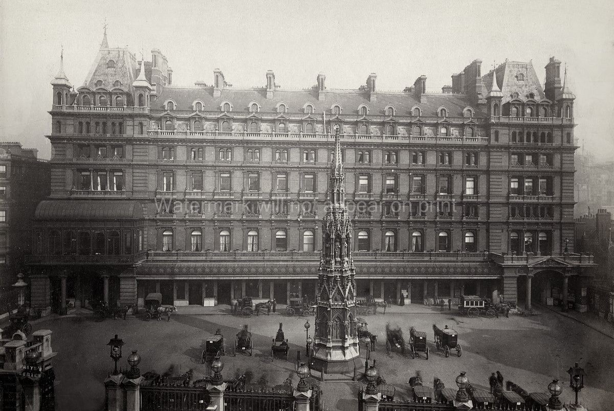 Charing Cross Railway Station Hotel London Architecture Vtg. Photo 19thC.