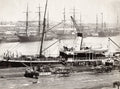 Australia Melbourne Harbour Docks Tall Ships Steamship Port Vtg. Photo 19thC.