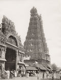 Tiruchirappalli India Temple Gopuram Tower Architecture Street Vtg. Photo 19thC.
