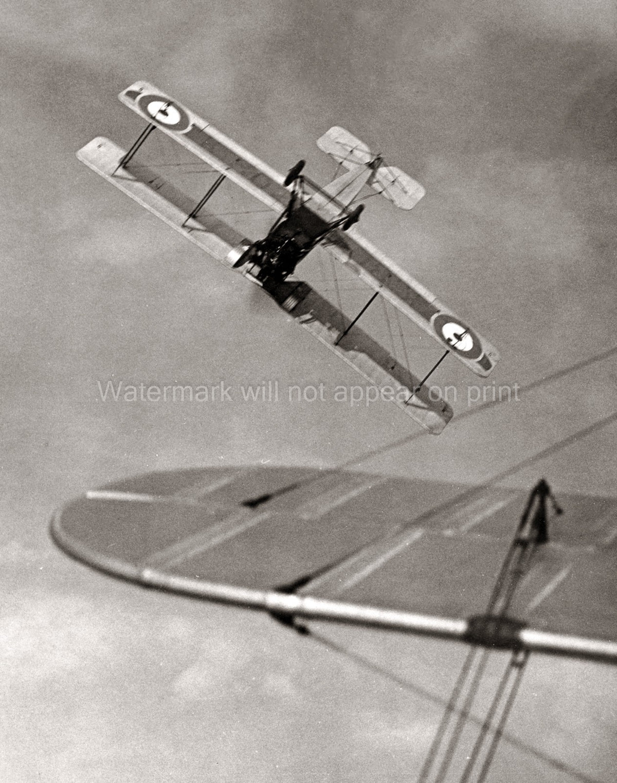Aerobatics Avro Bristol Aircraft Biplane Stunt Flying Airshow Vtg. Photo 20thC.