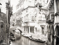 Venice Italy Palazzo Widman Canal Gondolas Bridge Architecture Vtg. Photo 19thC.