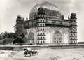 Gol Gumbaz Bijapur India Mausoleum Dome Minarets Horse Cart Vtg. Photo 19thC.