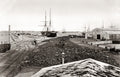 Alexandria Egypt Port Harbour Docks Ships Railway Coal Vtg. Photo 19thC.