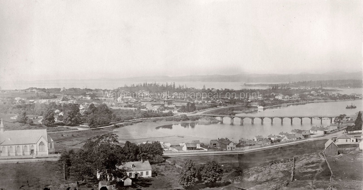 Victoria British Columbia Harbour Cityscape Bridge River Vtg. Photo 19thC.