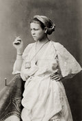 Kabyle Woman Smoking Cigarette Algeria North African Portrait Vtg. Photo 19thC.