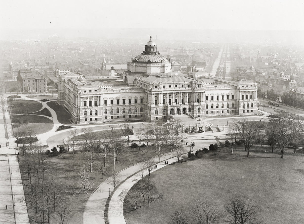Washington Library Congress Thomas Jefferson Building Aerial Vtg. Photo 20thC.