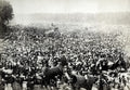 India Ceylon Sri Lanka Huge Crowd Ceremony Festival Procession Vtg. Photo 19thC.