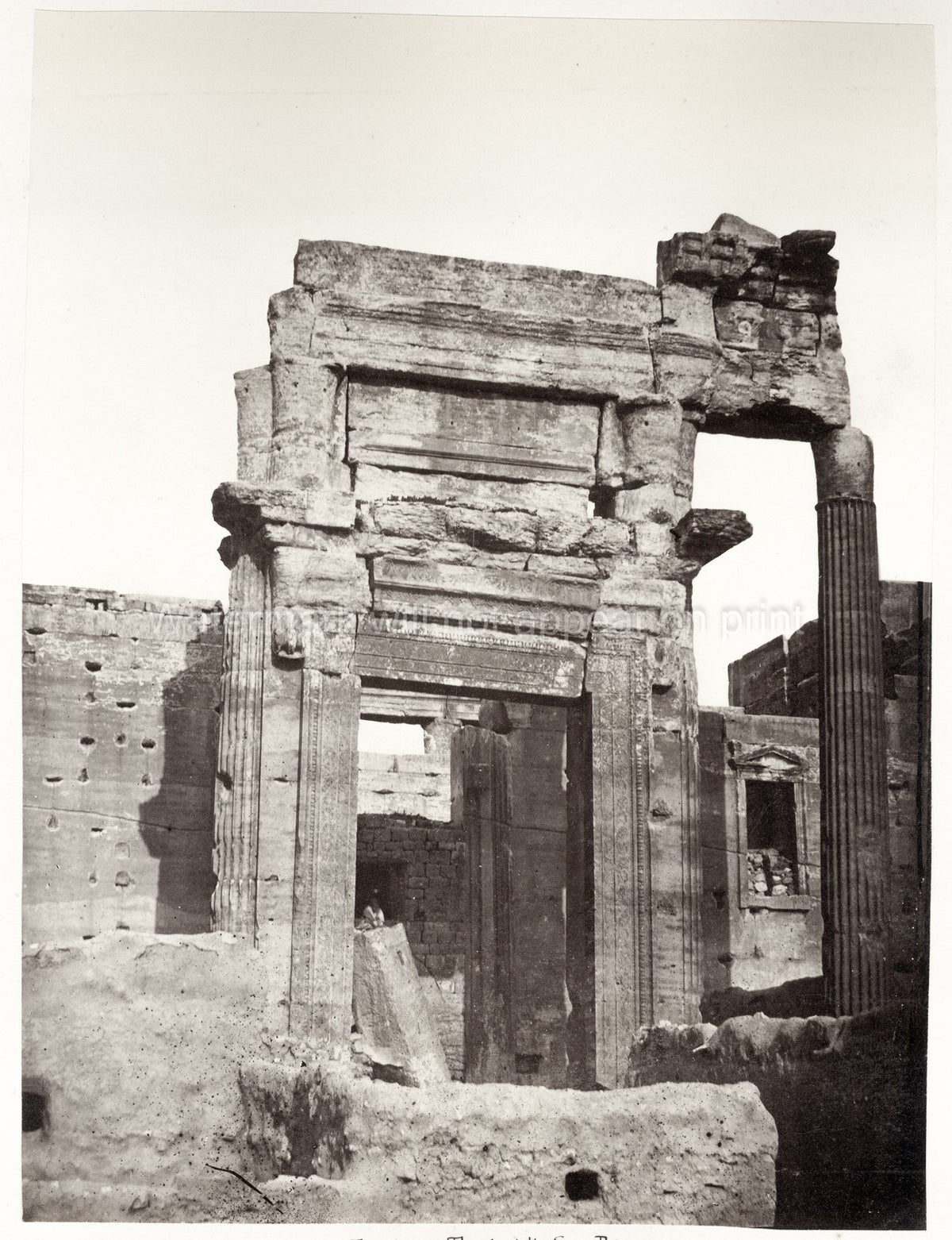 Temple Sun Palmyra Syria Ancient Roman Ruins Architecture Vtg. Photo 19thC.