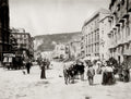 Naples Italy Riviera di Chiaia Street Scene City Life Tram Vtg. Photo 19thC.