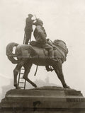 London Earl Roberts Equestrian Statue Cleaning Worker Monument Vtg. Photo 20thC.