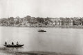Benares Varanasi India Ganges River Ghats Temples Cityscape Vtg. Photo 19thC.