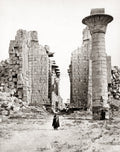 Luxor Egypt Temple Pillars Ruins Ancient Architecture Vtg. Photo 19thC.