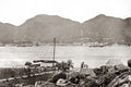 Hong Kong Victoria Harbour Ships Junks Mountains Cityscape Vtg. Photo 19thC.