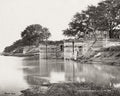 Sati Chaura Ghat Cawnpore India Riverbank Architecture People Vtg. Photo 19thC.