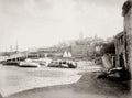 Penzance Cornwall Harbour Boats Waterfront Pier Townscape Vtg. Photo 19thC.